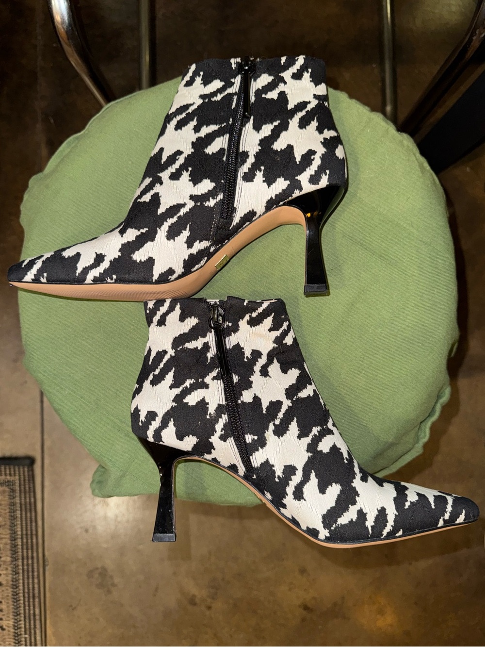 Houndstooth Ankle Boots-Like New!